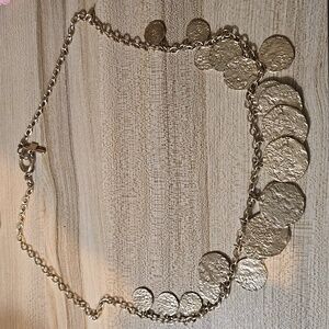 Vintage banana republic y2k hammered coin circle necklace